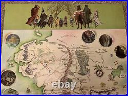 RARE Original 1970 A Map of Middle Earth Poster Lord of the Rings Trade Pr