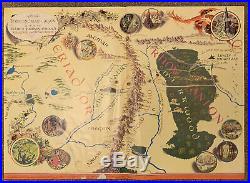 RARE Original 1971 There and Back Again Bilbos Journey Map / Poster LOTR