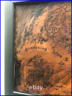 Rare! Custom Lord of the Rings Map of Middle Earth 100% Handmade Leather LOTR
