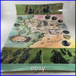 Rare Vintage 1970'Lord of the Rings' Poster Pauline Baynes''Middle Earth' Map
