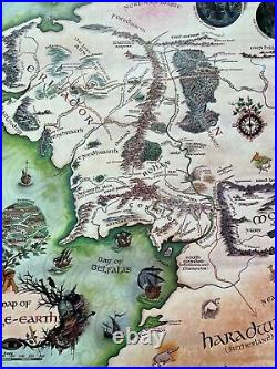 Rare Vintage 1970'Lord of the Rings' Poster Pauline Baynes''Middle Earth' Map