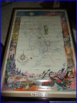 Rare Vintage Barbara Remington Brem LOTR Map Of Middle Earth Original Poster