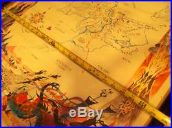 Rare Vintage Barbara Remington Brem LOTR Map Of Middle Earth Original Poster