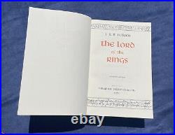 Red collectors edition lord of the rings book 1st edition withmap of Middle Earth