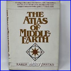 The Atlas of Middle Earth by Karen Wynn Fonstad 1st DJ HC 1981 LOTR Tolkien VG