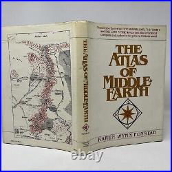 The Atlas of Middle Earth by Karen Wynn Fonstad 1st DJ HC 1981 LOTR Tolkien VG