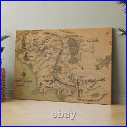 The Lord Of The Rings Map of Middle Earth Fellowship Canvas Print Wall Art