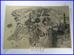 The Lord of the Rings Middle Earth Map Var Screen Print by Jeff Murray Not Mondo