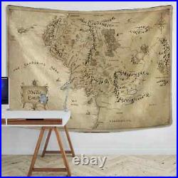 The Middle Earth Map Fabric Tapestry, Lord Of the Rings Decor for Room Bedroom