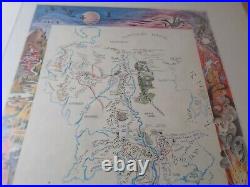 Tolkien Middle Earth Map LOTR Original Poster Barbara Remington Ballantine Books
