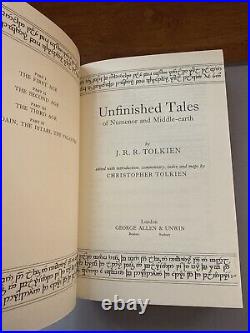 Unfinished Tales, JRR Tolkien, HC 1st Edition, Allen Unwin, 1980 Great Britain