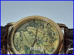 Unisex Lord of the Rings LOTR Middle Earth Map Watch, Gold Tone One Ring Tolkien