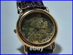 Unisex Lord of the Rings LOTR Middle Earth Map Watch, Gold Tone One Ring Tolkien
