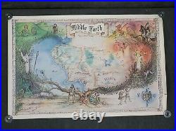 VTG TOLKIEN HOBBIT/LORD RINGS MIDDLE EARTH MAP1976AQUILA/JANOFF 35.5 x 23.5