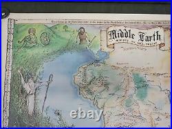 VTG TOLKIEN HOBBIT/LORD RINGS MIDDLE EARTH MAP1976AQUILA/JANOFF 35.5 x 23.5