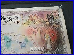 VTG TOLKIEN HOBBIT/LORD RINGS MIDDLE EARTH MAP1976AQUILA/JANOFF 35.5 x 23.5
