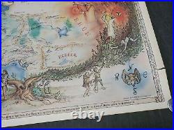 VTG TOLKIEN HOBBIT/LORD RINGS MIDDLE EARTH MAP1976AQUILA/JANOFF 35.5 x 23.5