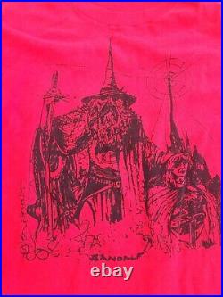 Vintage 70s GANDALF LORD OF THE RINGS MIDDLE EARTH FILM FANTASY red t-shirt L