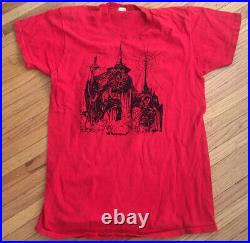 Vintage 70s GANDALF LORD OF THE RINGS MIDDLE EARTH FILM FANTASY red t-shirt L