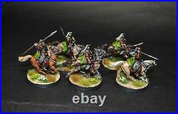 Warhammer lotr Middle Earth 5 Rohan Royal Knights on foot and mounted painted