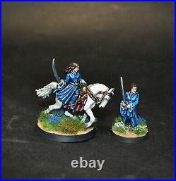 Warhammer lotr Middle Earth Arwen foot and mounted painted Rivendell