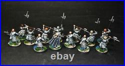 Warhammer lotr Middle Earth Forlong and 12 Axemen of Lossarnach painted Fiefdoms