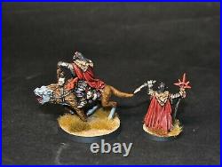 Warhammer lotr Middle Earth Orc Shaman on foot and on Warg Mordor